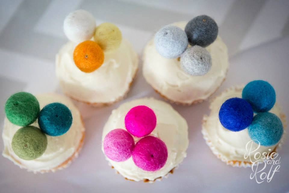 Felt ball cupcake toppers - Love the Occasion