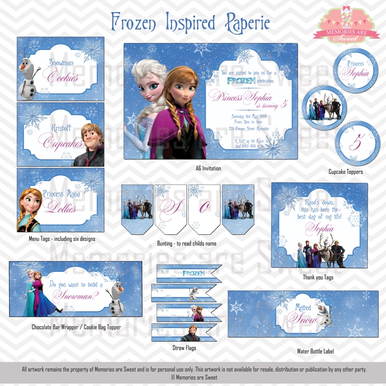 Frozen party invitation and printables - Memories are Sweet