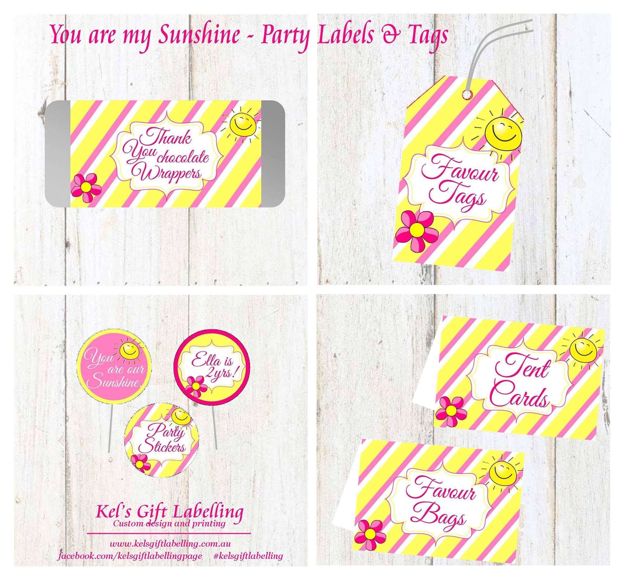 You are my sunshine party printables - Kel's Gift Labelling