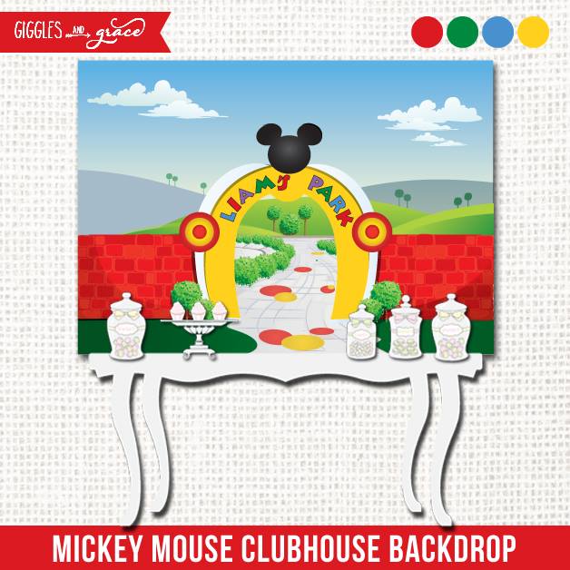 Mickey Mouse party backdrop - Giggles and grace designs