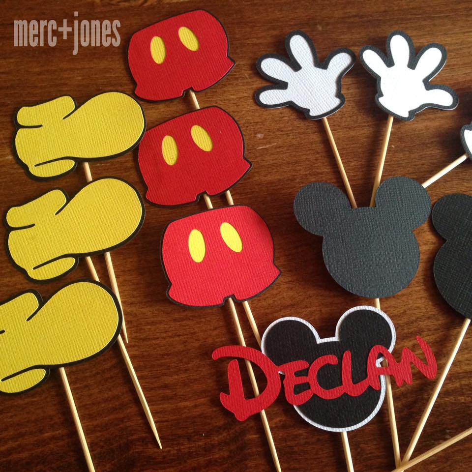 Mickey Mouse cupcake toppers - Merc +  Jones
