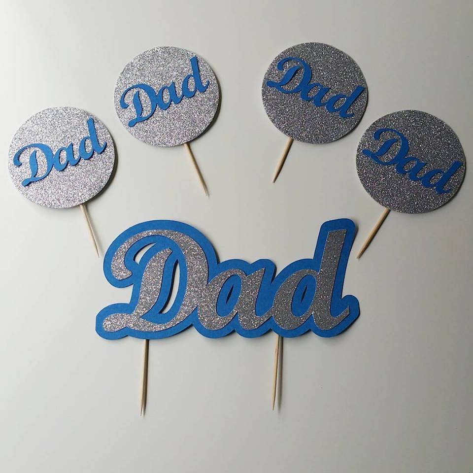 Fathers Day cake and cupcake toppers - Two Little Jay's 