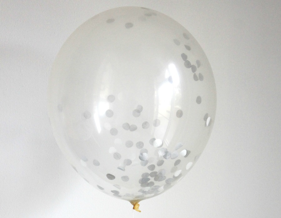 Silver confetti balloon  - Love The Occasion