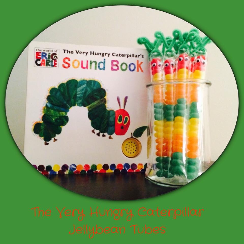 Hungry Caterpillar jellybean tube favours - Sweet Coco