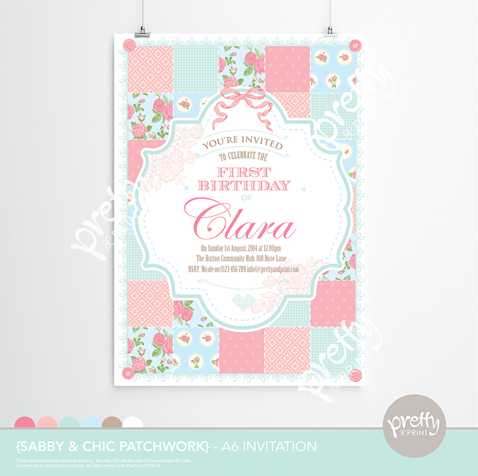 Floral party invitation - Pretty and Print