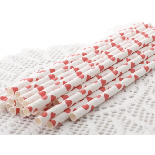 Red heart straws - Style Party Love