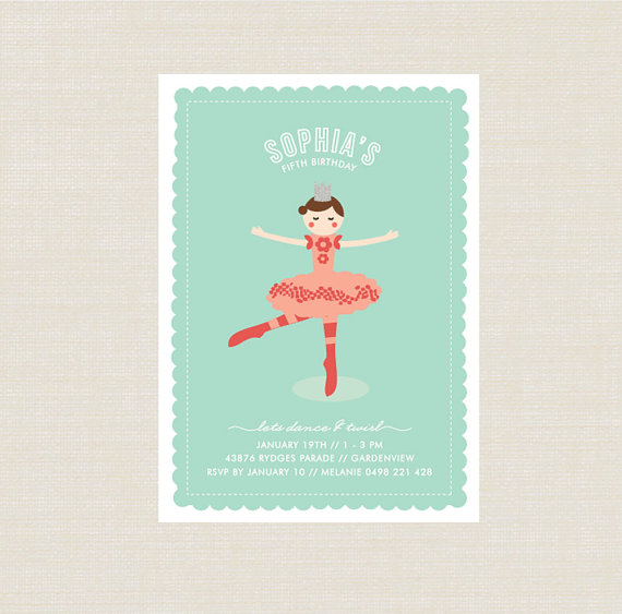 Ballerina invitation - Bonjour Berry