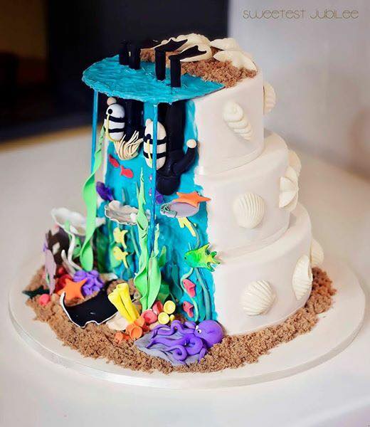 beach themed cake - sweetest jubilee