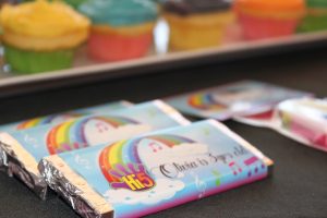 rainbow chocolate wrappers - kels gift labelling