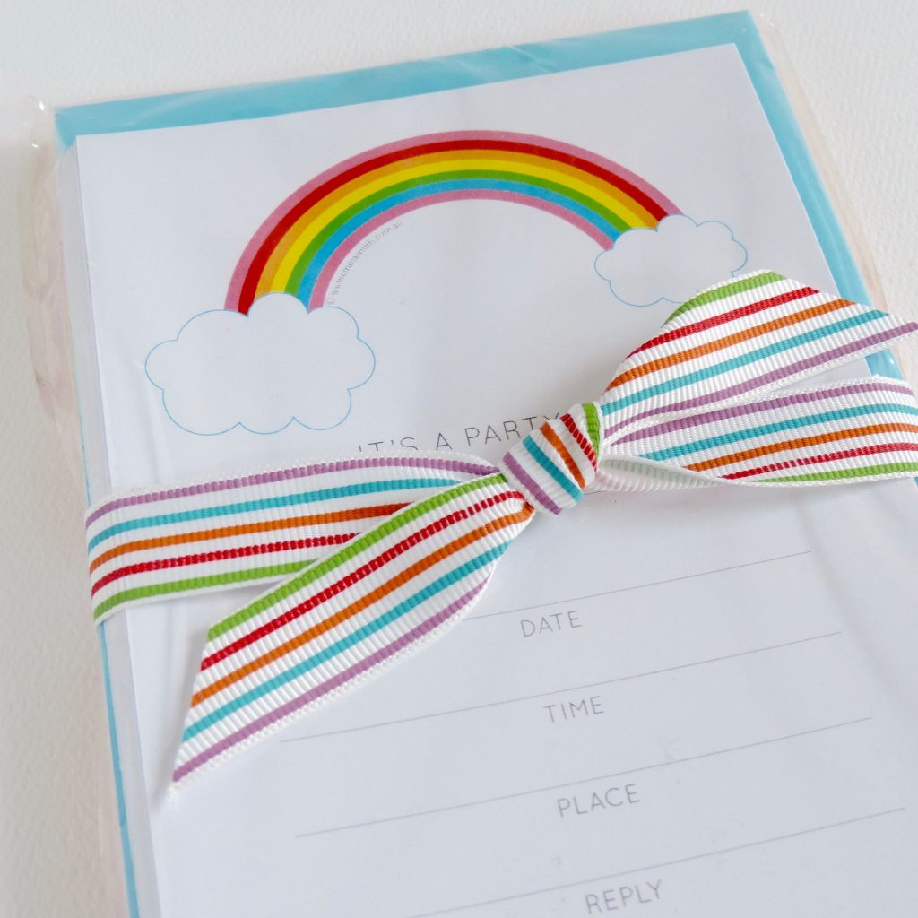 rainbow invitations - emma smith stationery