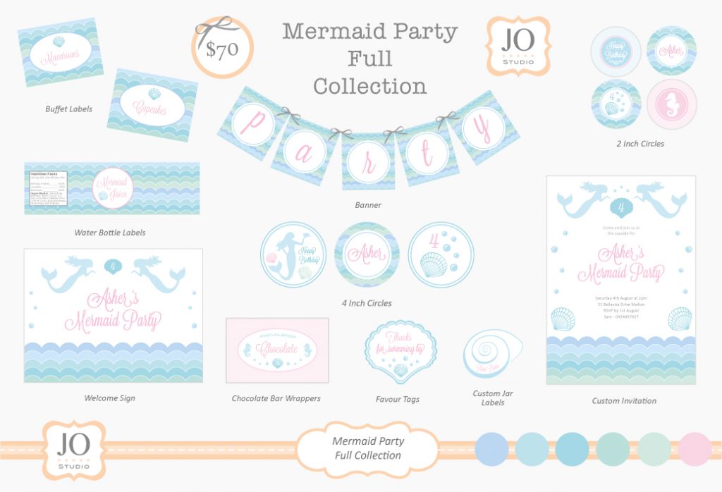 mermaid party printables