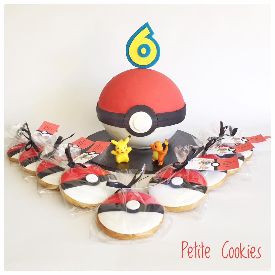 pkoemon themed cake and cookies