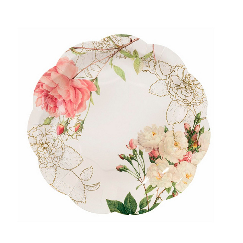 floral paper plates