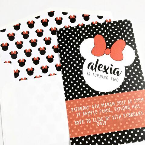 minnie mouse party invitation