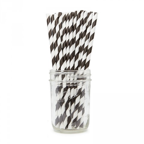 black stripe paper straws