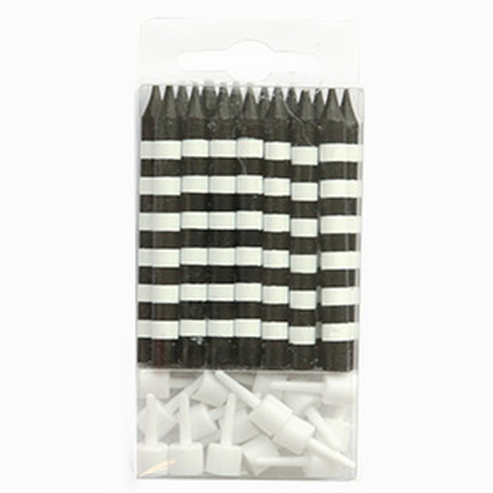 black striped candles