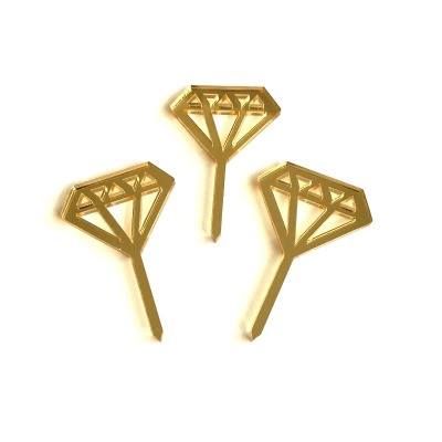 gold gem cupcake toppers