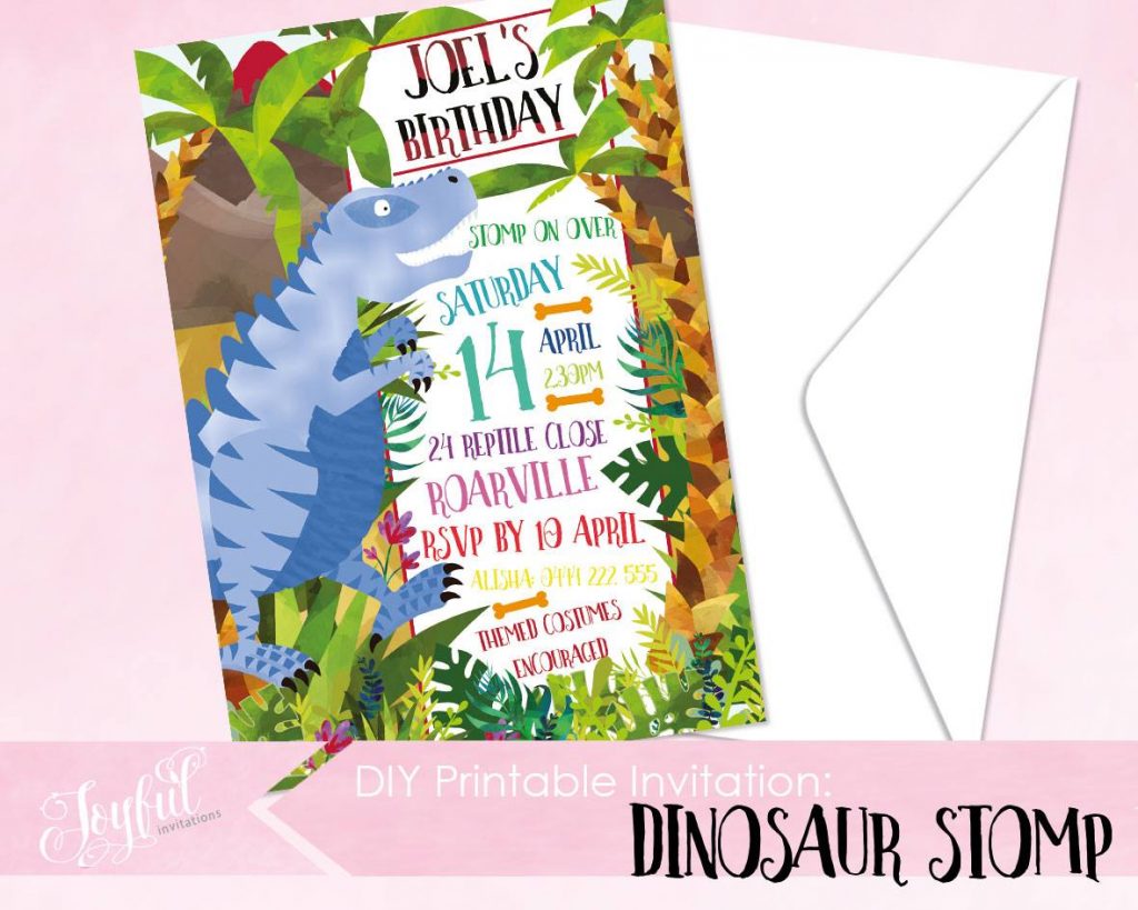 custom dinosaur party invitations