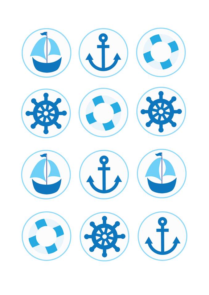 nautical themed cupcake toppers