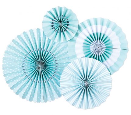 blue paper fans