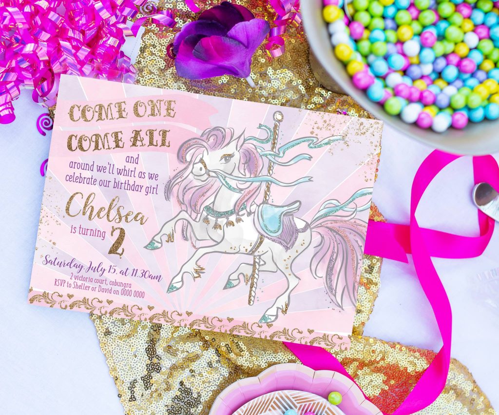carousel party invitations