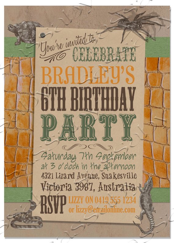 reptile party invites
