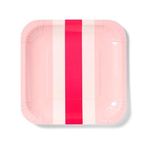 Pink stripe plate - Little Kite