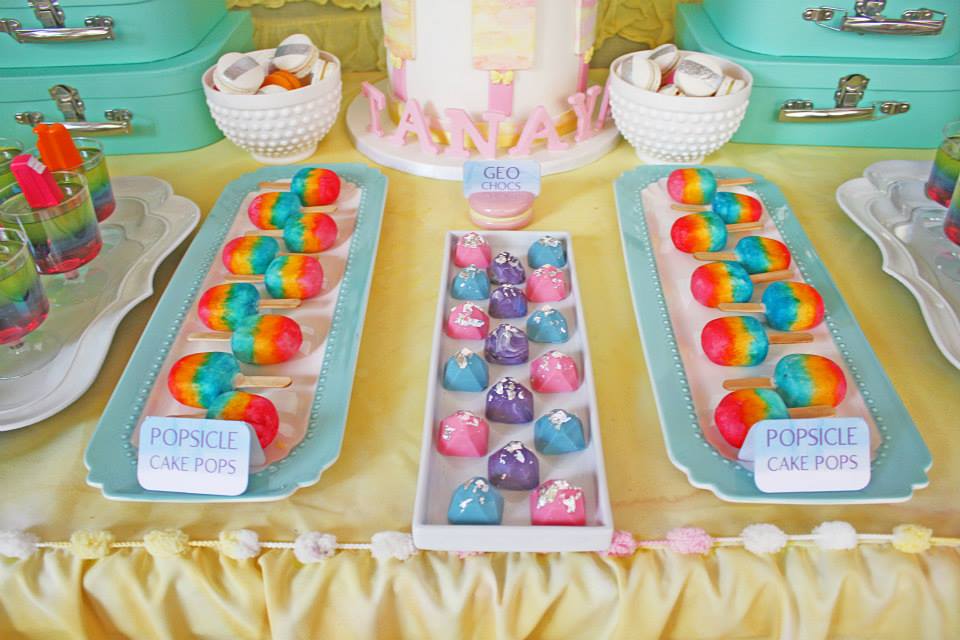Popsicle Cake pops - Sugar Pop Bakery (posts Australia wide). Party/styling by Dream a Little Dream children's parties