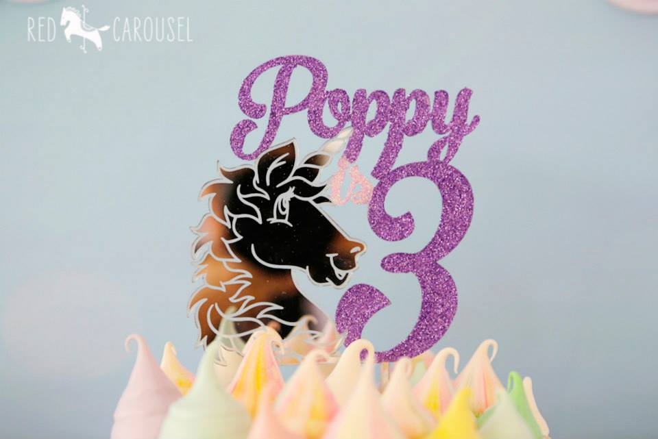 Unicorn cake topper - Glistening Occasions (Cake by Red Carousel)