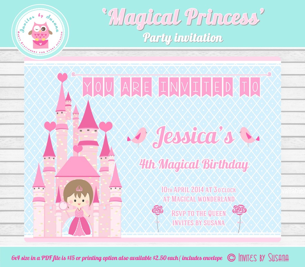 Magical princess invitation - Invites by Susana