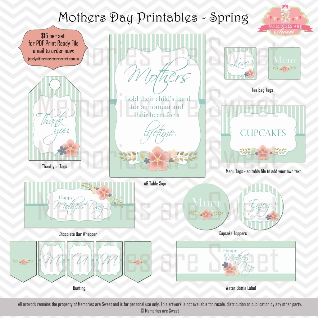 Memories are Sweet - Mothers Day Printables - Spring