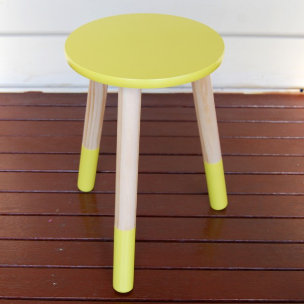 Little yellow wooden stools for hire - Little Giggles Party Hire (Melbourne)