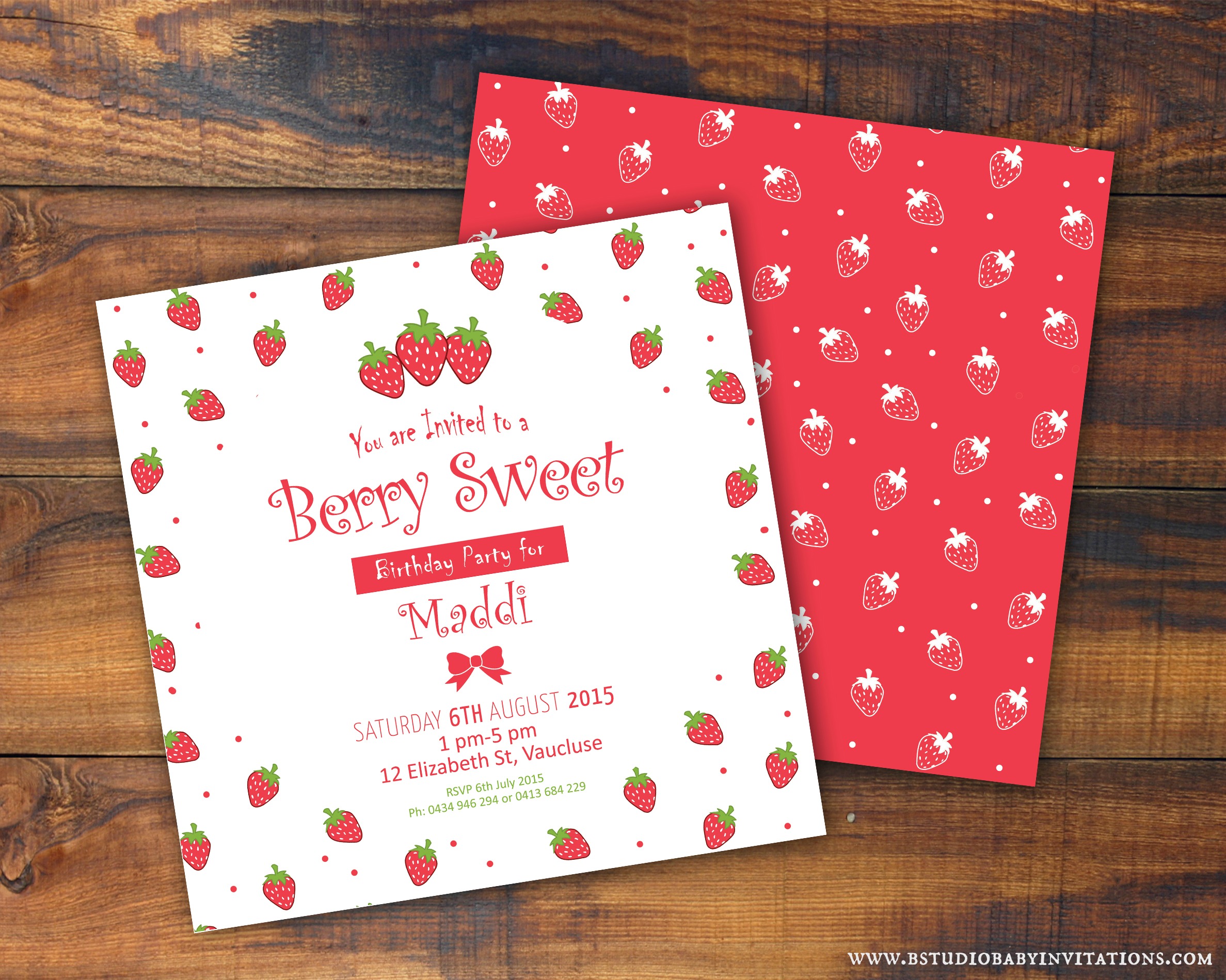 Berry Sweet Invitation - B Studio Baby Invitations