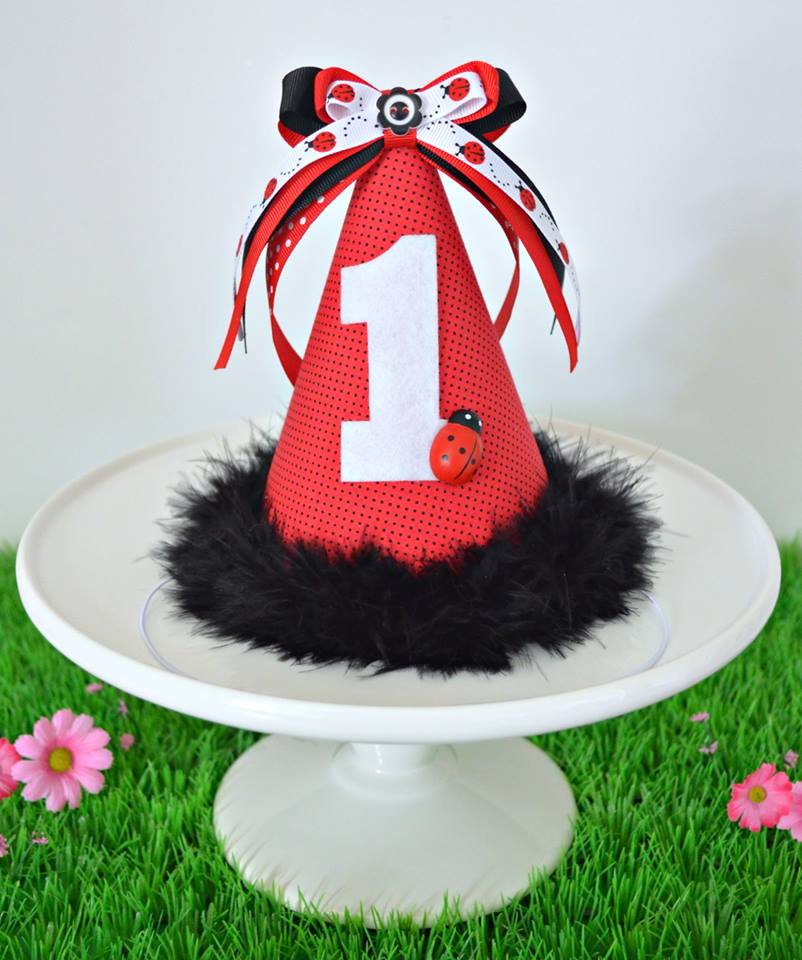 Ladybug party hat - Little Miss Charlie's Treasures