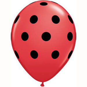 Polka dot red and black balloons - Party & Co
