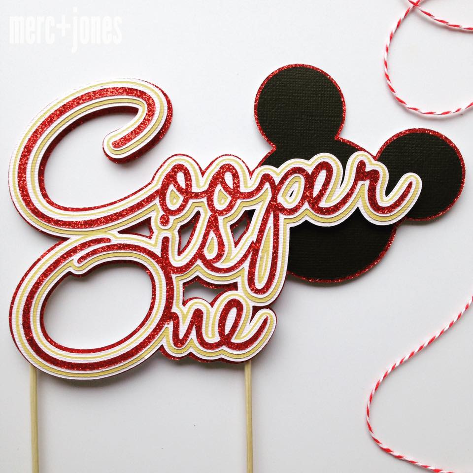 Mickey Mouse cake topper - Merc + Jones