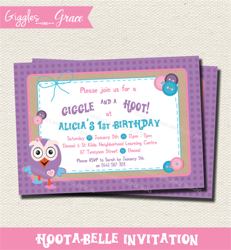 Hootabelle Invitation - Giggles and Grace Designs
