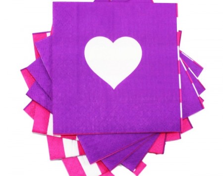 Purple heart napkins - Love The Occasion