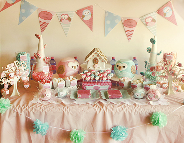 Owl Love dessert table - I Will Invitations (Printables and Styling)