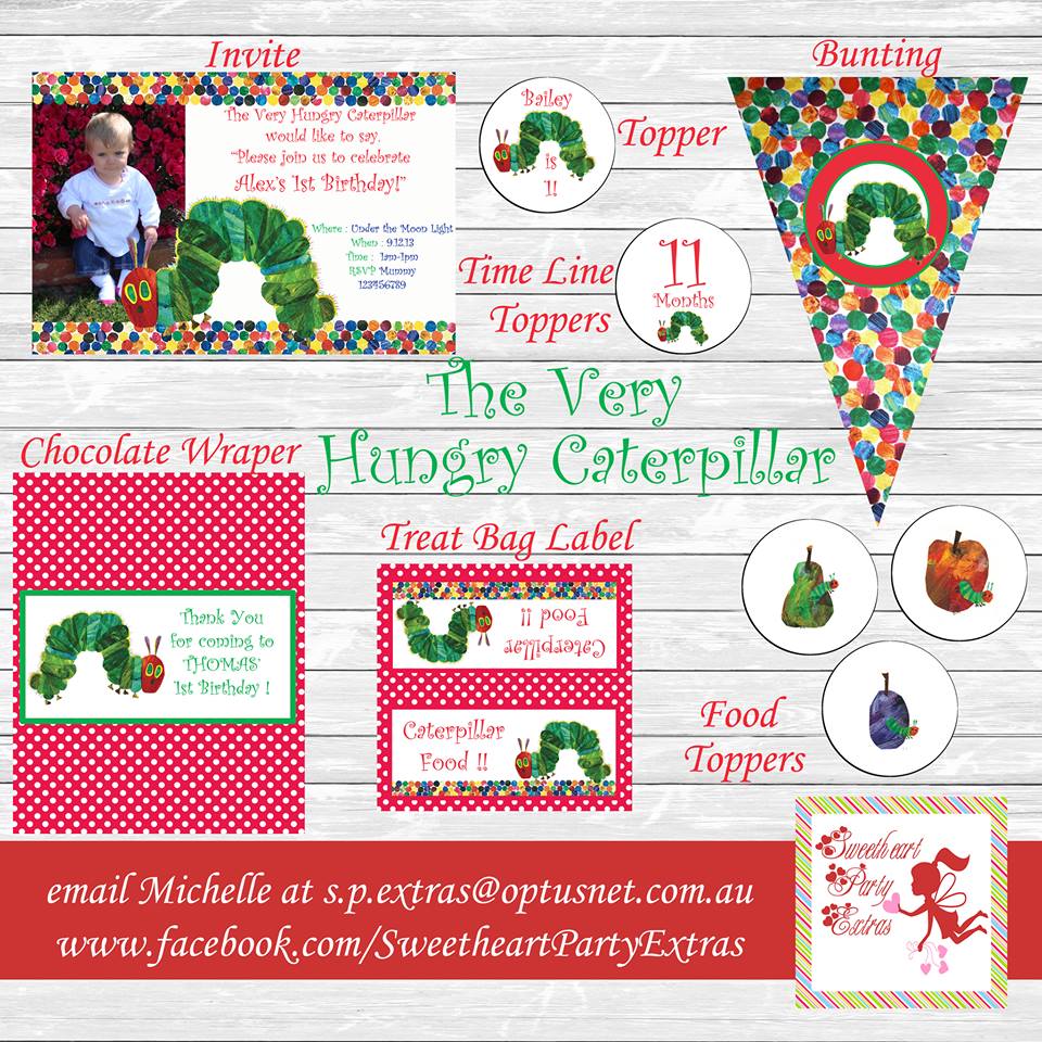 Very Hungry Caterpillar printables - Sweetheart Party Extras