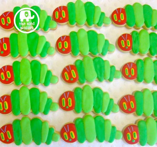 Hungry caterpillar cookies - The Iced Biscuit (posts Aust wide)