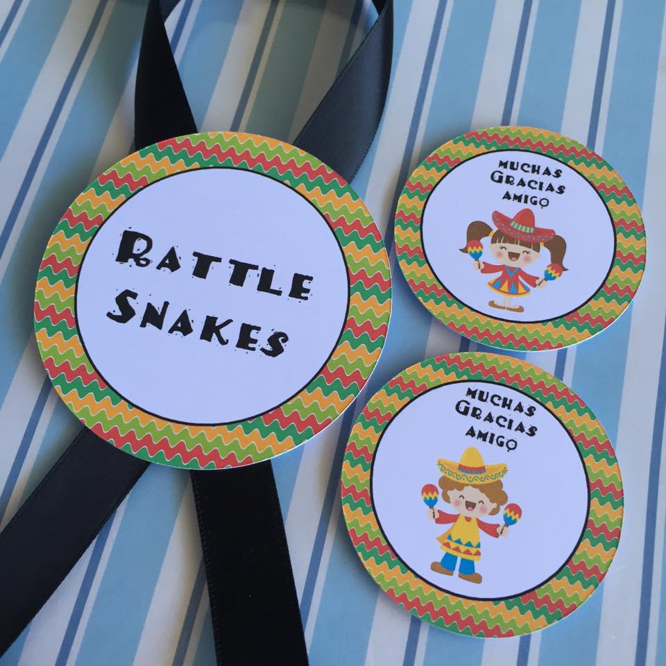 Mexican fiesta party labels - DIY Parties by Renee