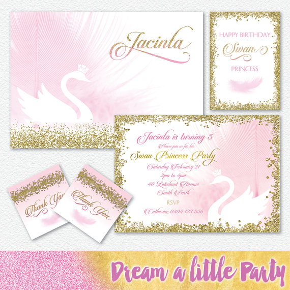 Swan Princess party printables - Dream a little party
