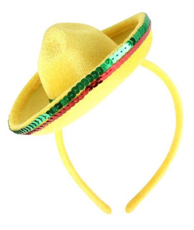 Yellow mexican hat headband - Costume Box