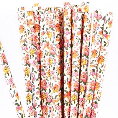 Vintage floral straws - Ruby Rabbit Partyware