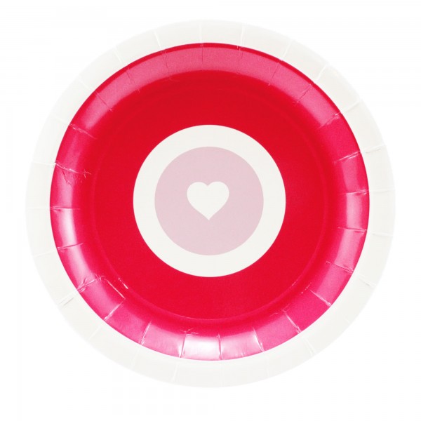 Pink heart plates - Love The Occasion