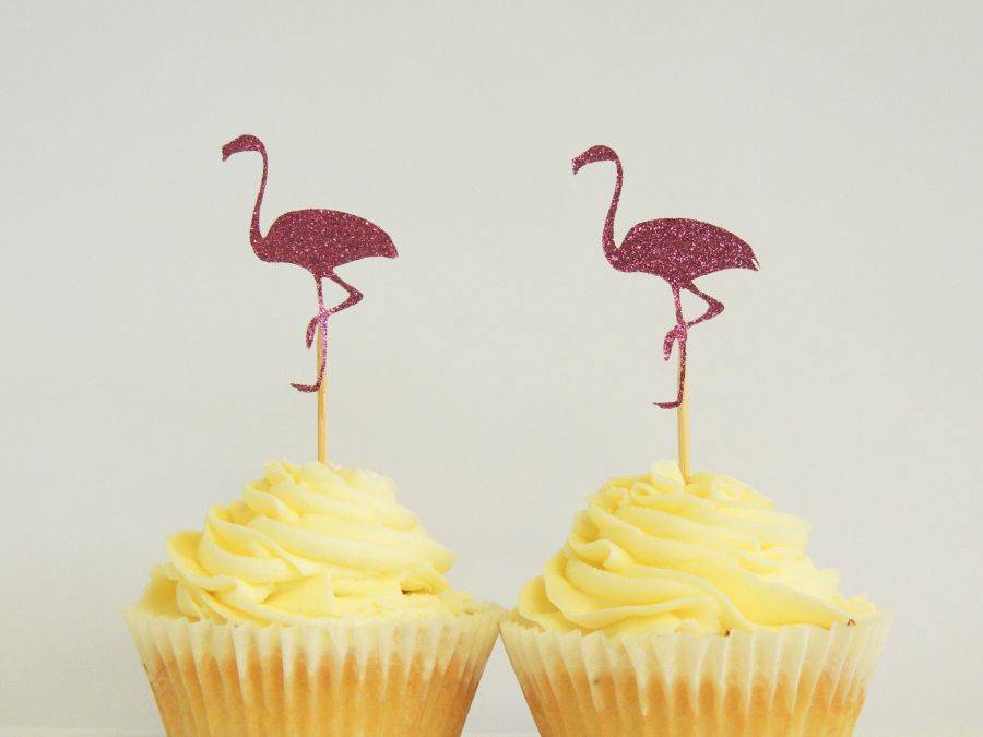 Flamingo cupcake toppers - Love The Occasion