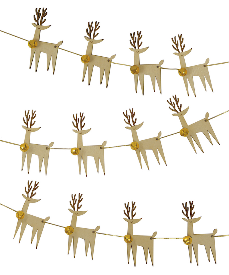 Wooden Christmas reindeer bunting, $19.99 - Style Party Love