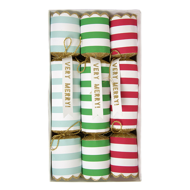 Very merry mini crackers, 6 pack $34.95 - Ruby Rabbit Partyware