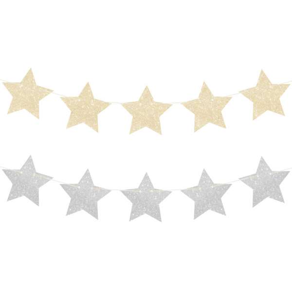 Christmas glitter star garland - The Party Parlour